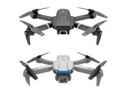 The two drones in the bundle shown one on top of the other over a white background