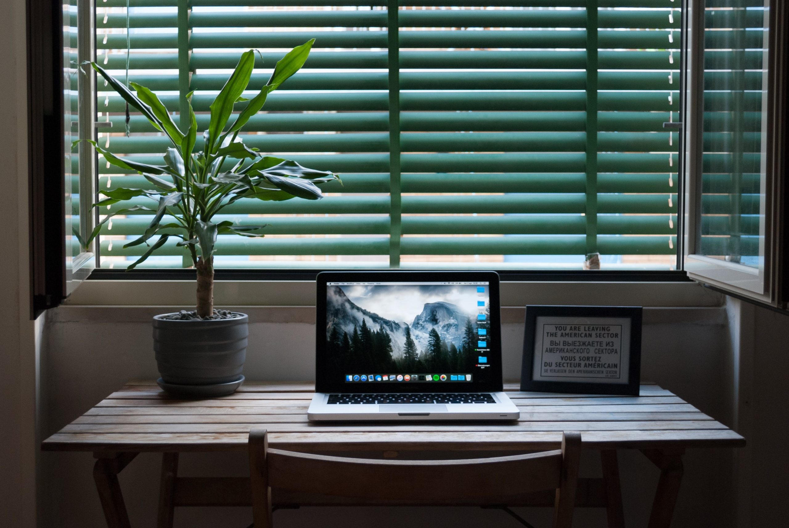 Laptop on desk