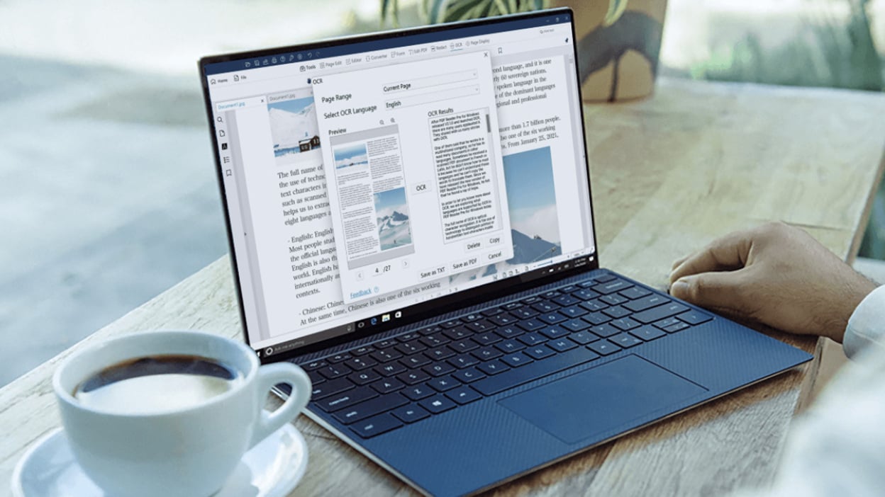 PDF on laptop