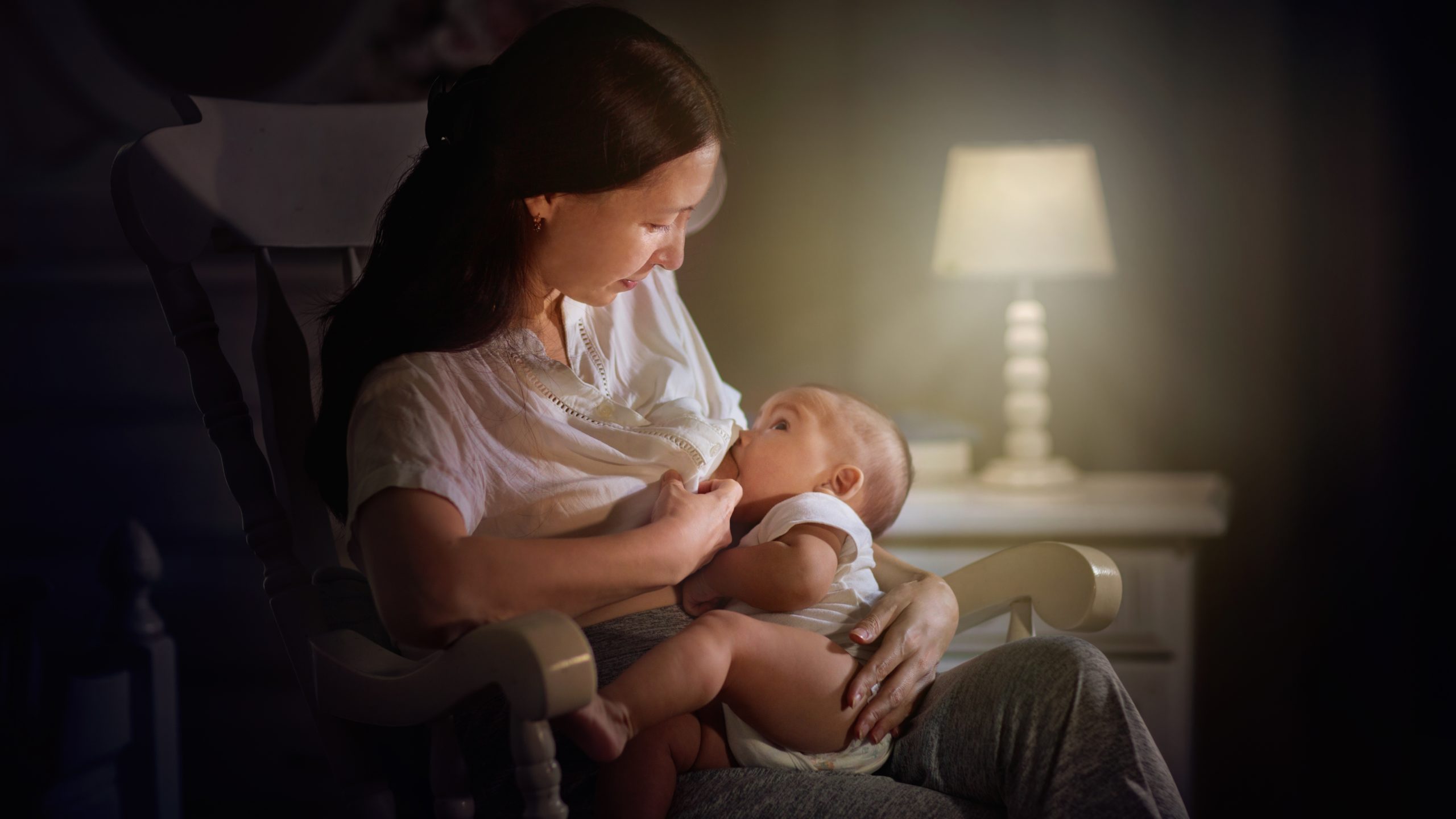 Woman breastfeeding her baby