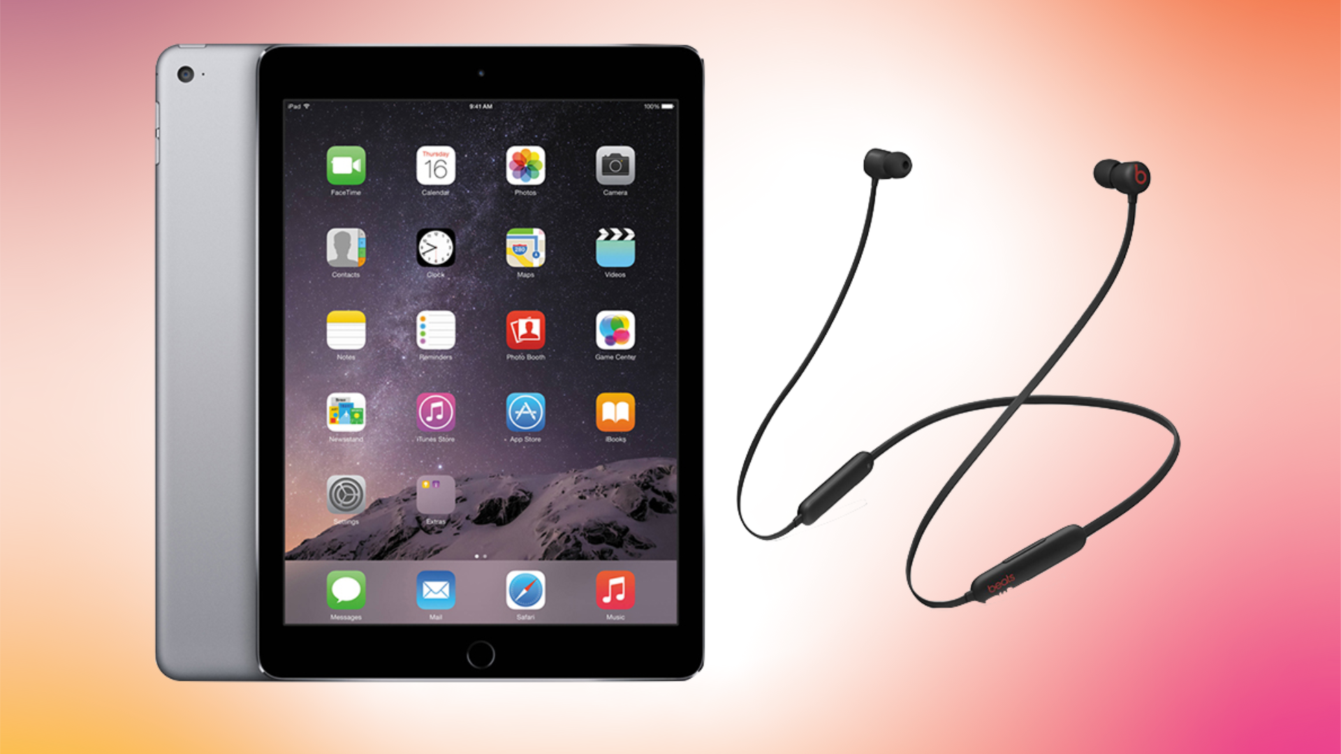 iPad 6 and Beats earbuds