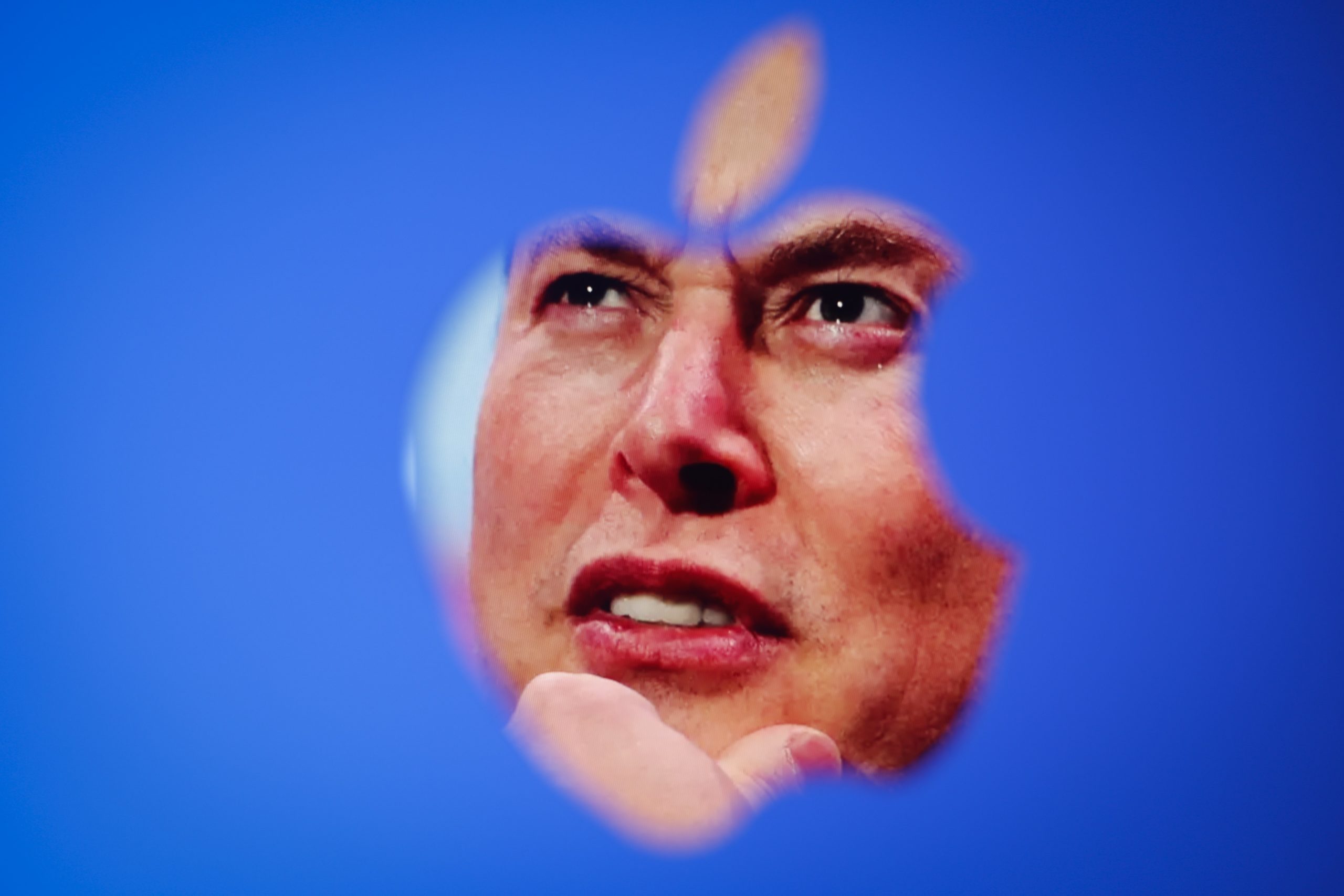 Elon Musk and Apple logo