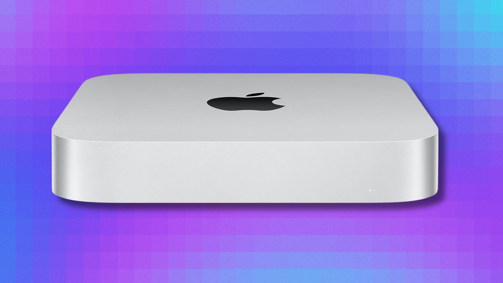 Apple Mac Mini on colorful abstract background