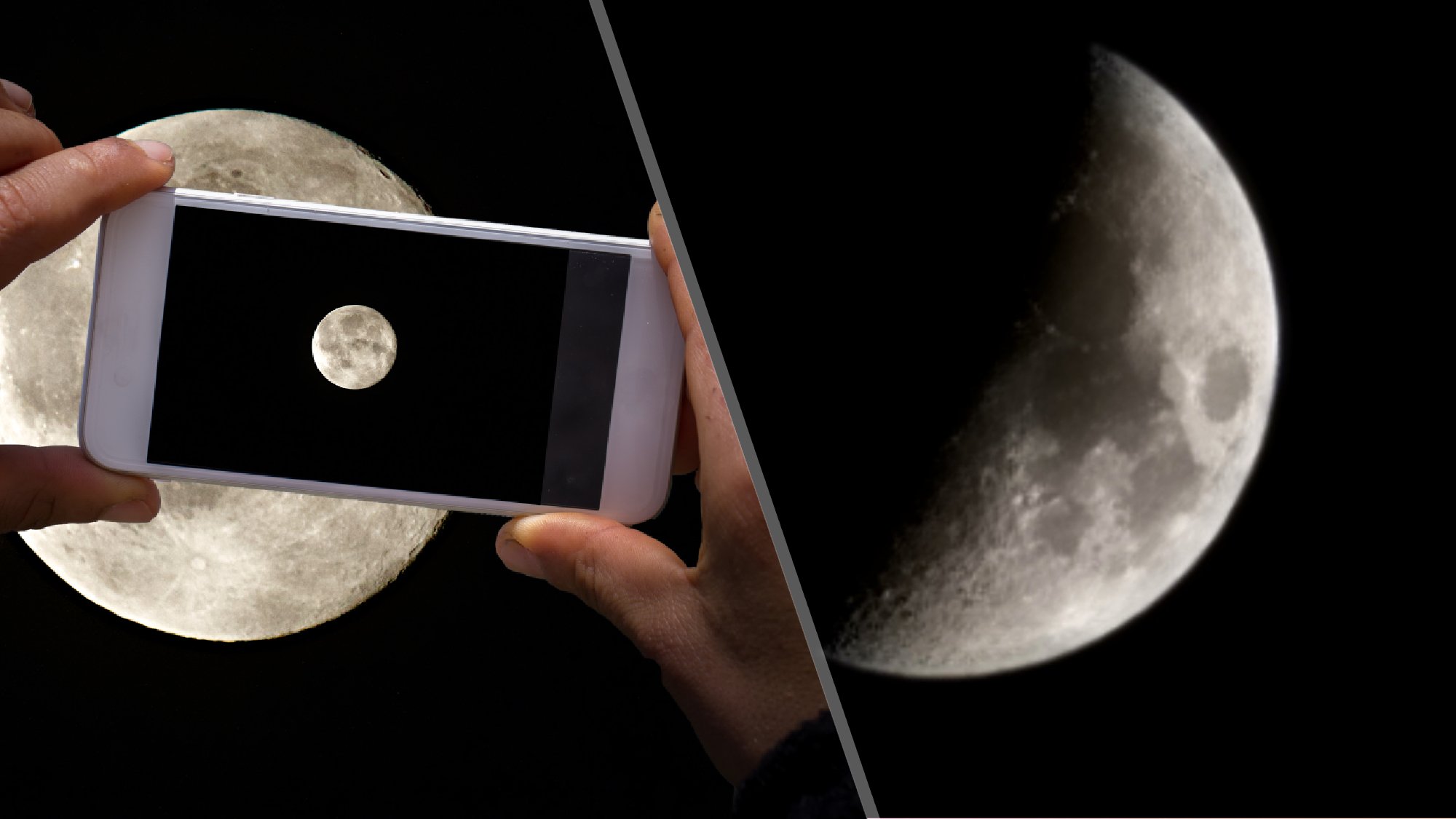 Split image regarding astrophotography
