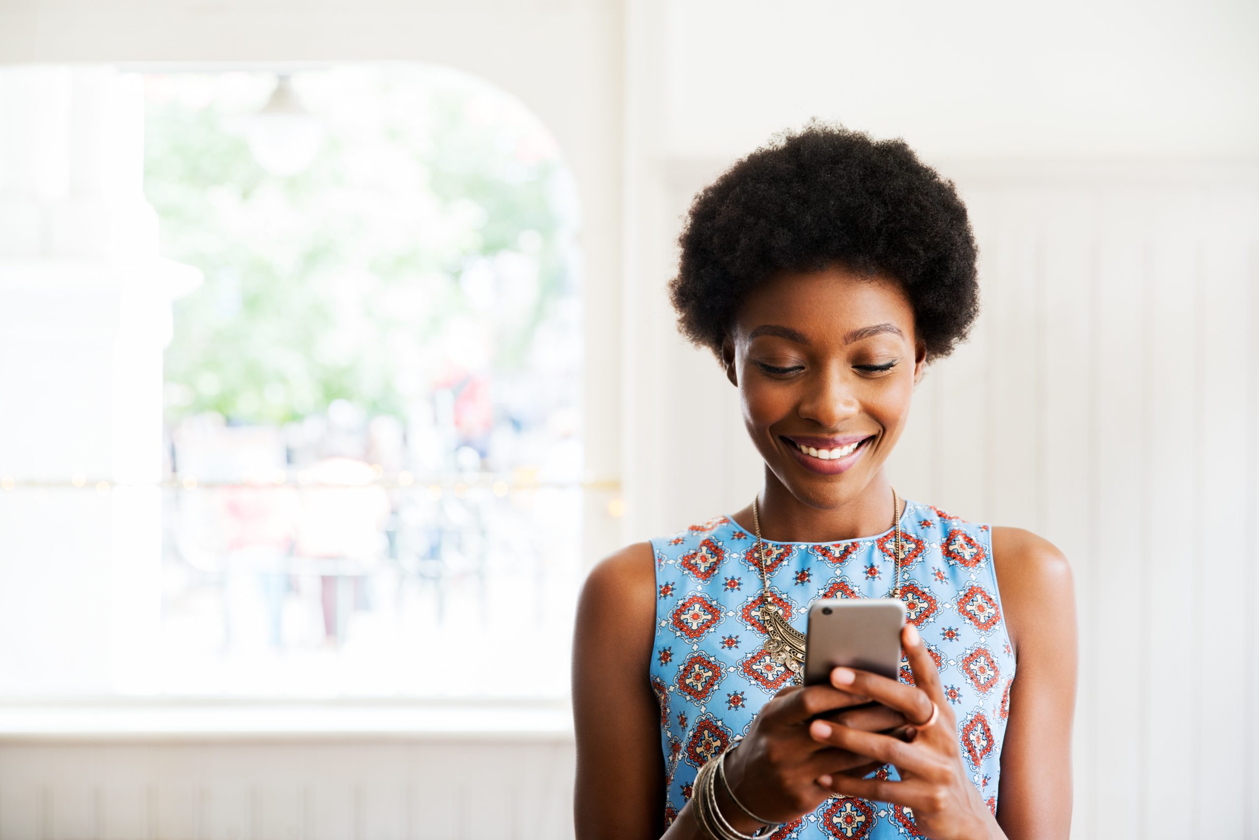 woman using a smartphone