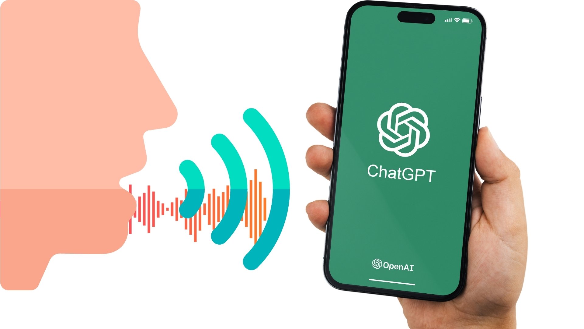 Illustration of man speaking to ChatGPT