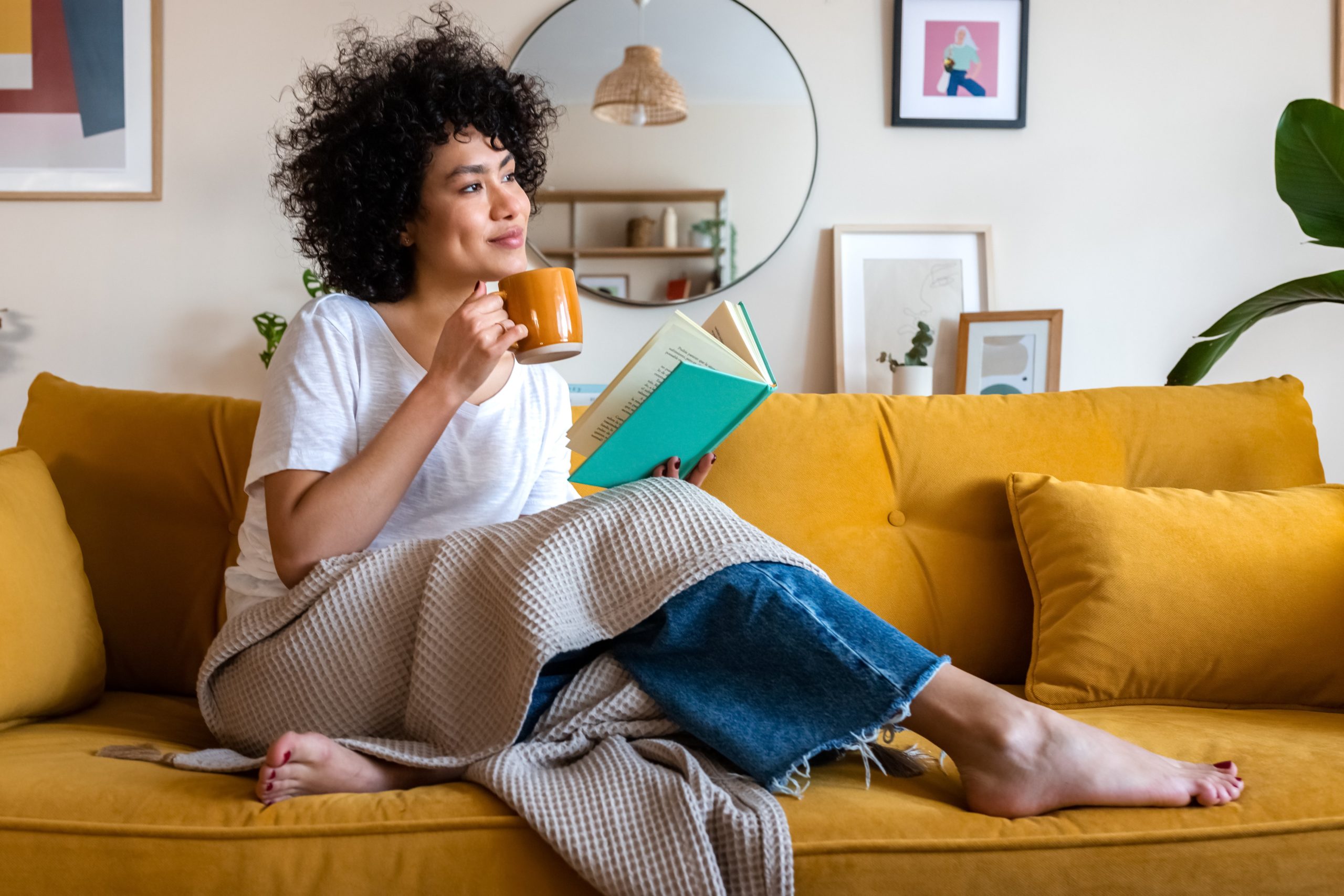 woman reading a book
