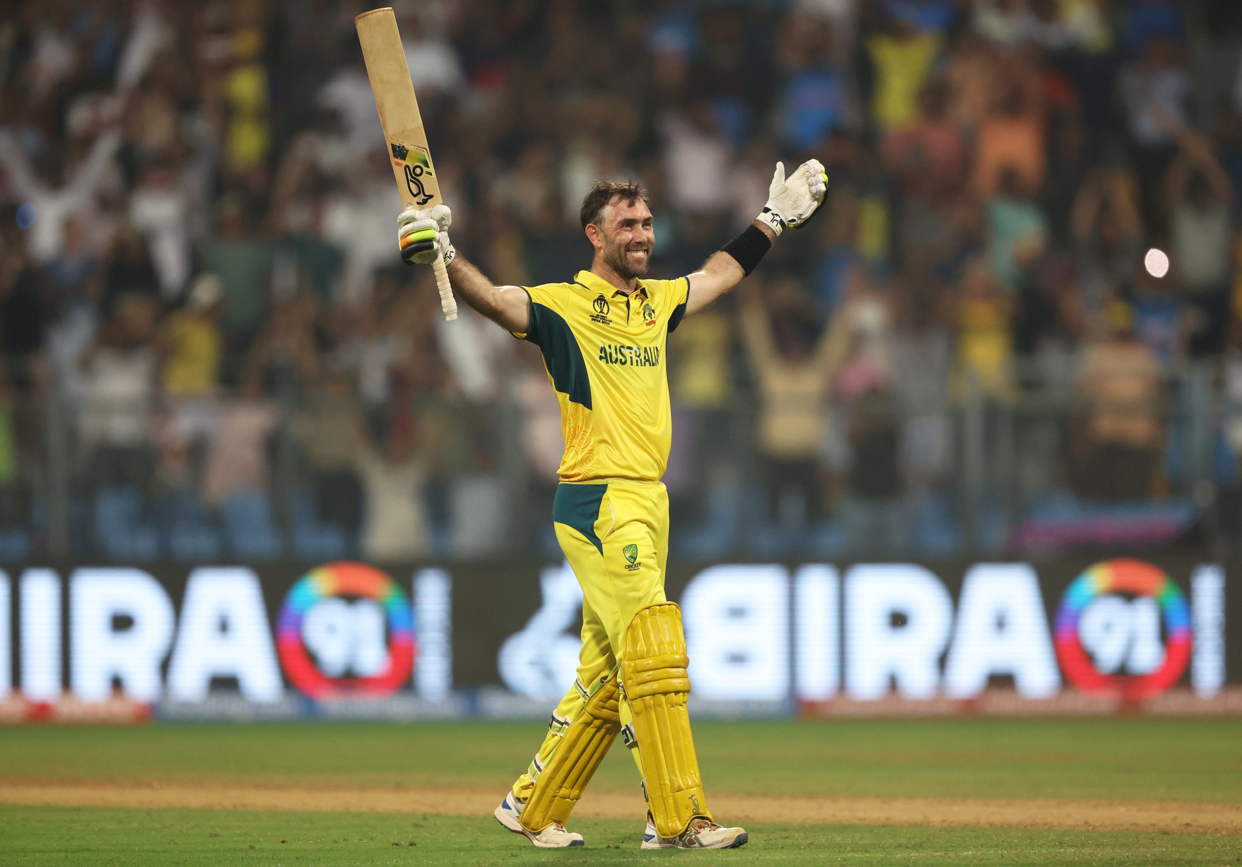 Glenn Maxwell of Australia celebrates