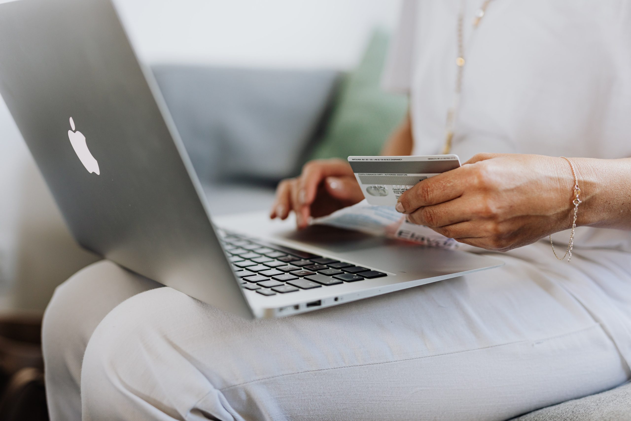 Credit card and laptop