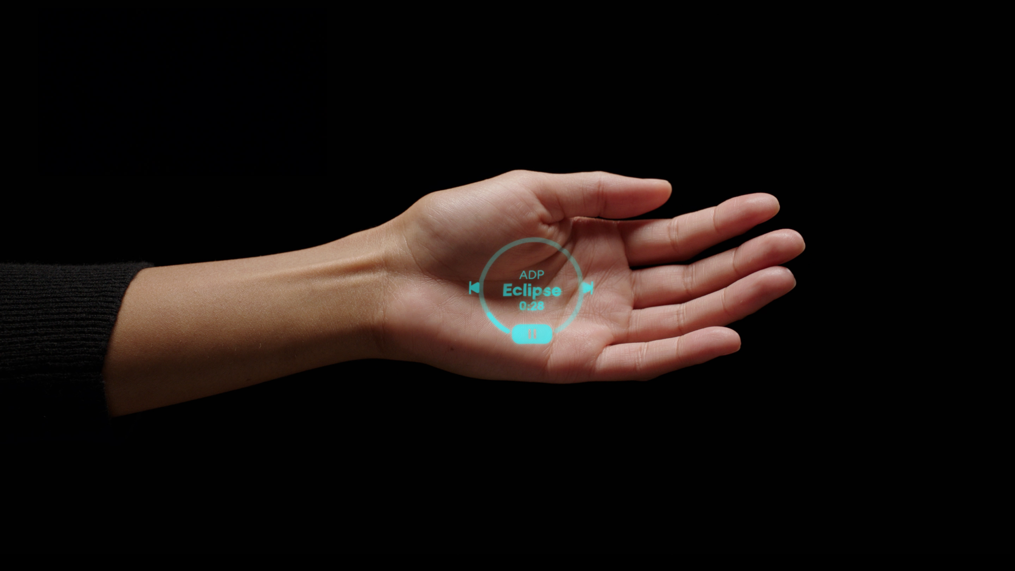 Humane AI pin projection onto the palm of a person's hand