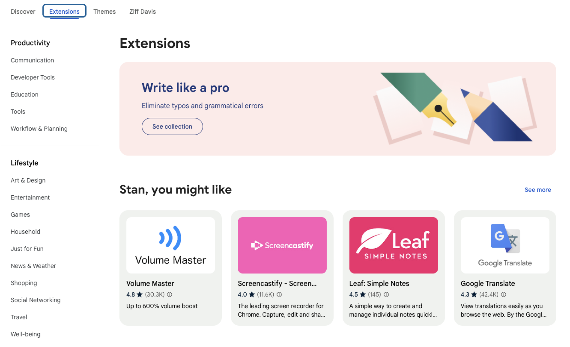 Google Chrome Web Store Extensions