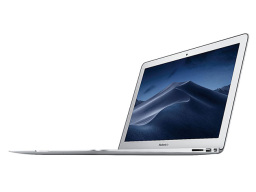 A light gray MacBook Air.