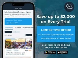 OneAir app on phone next to limited time offer
