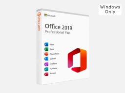 A Microsoft Office 2019 software box