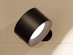 Black circular wall light.