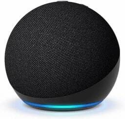 an amazon echo dot on a white background