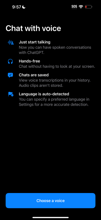 ChatGPT Voice button that prompts you to choose a vocal preference