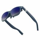 blue AR glasses on white background