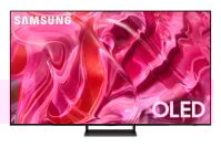The Samsung 55-inch S90C OLED TV with a pink-colored screensaver 