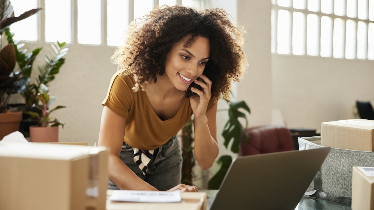 Girl using laptop