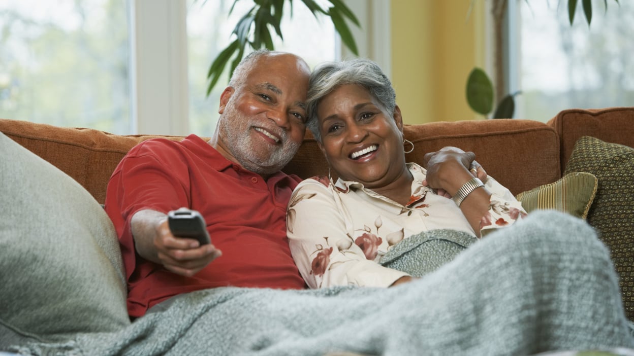 Couple with remote