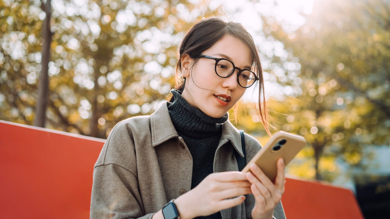 Girl looking at phone