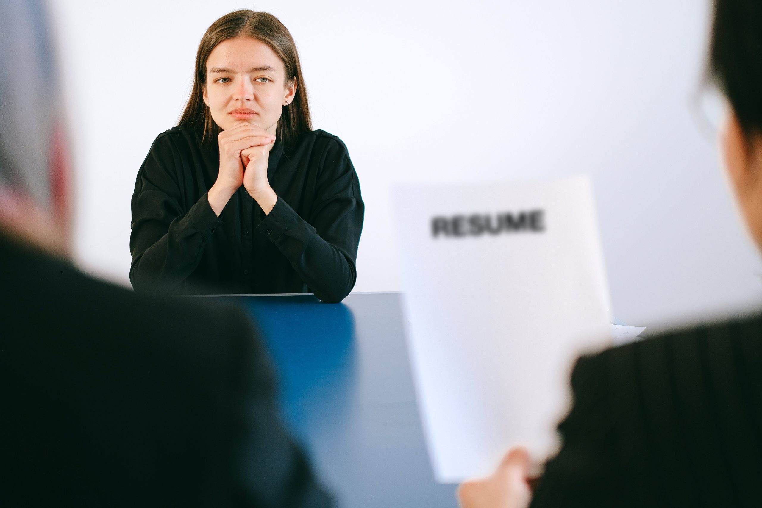 Girl staring at CV