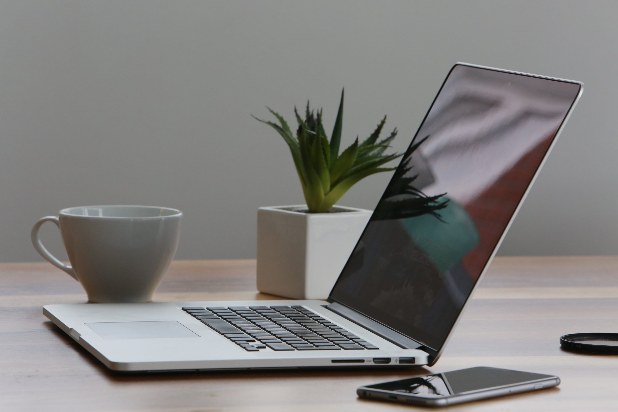 Laptop on table