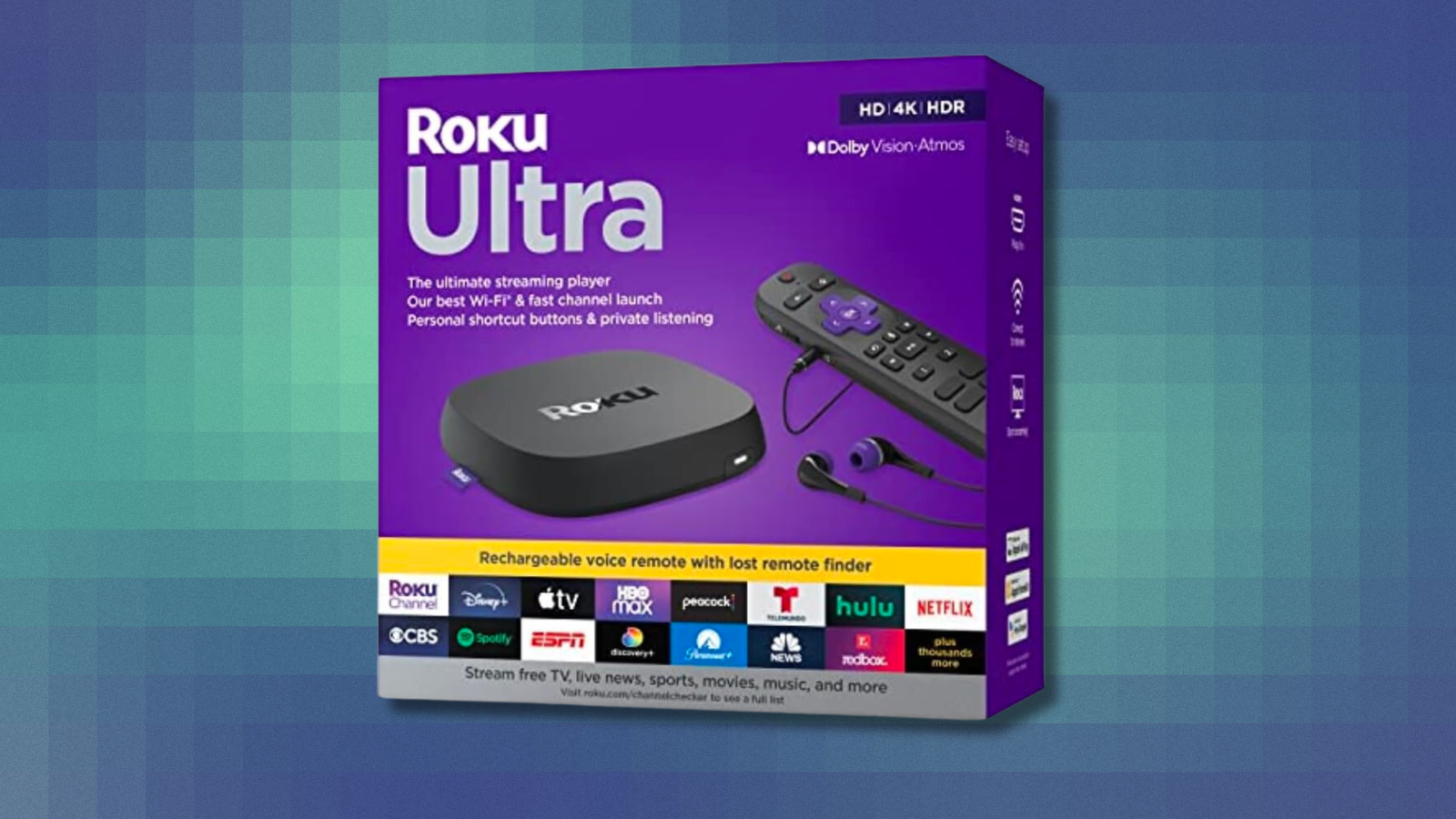 Roku Ultra on colorful abstract background