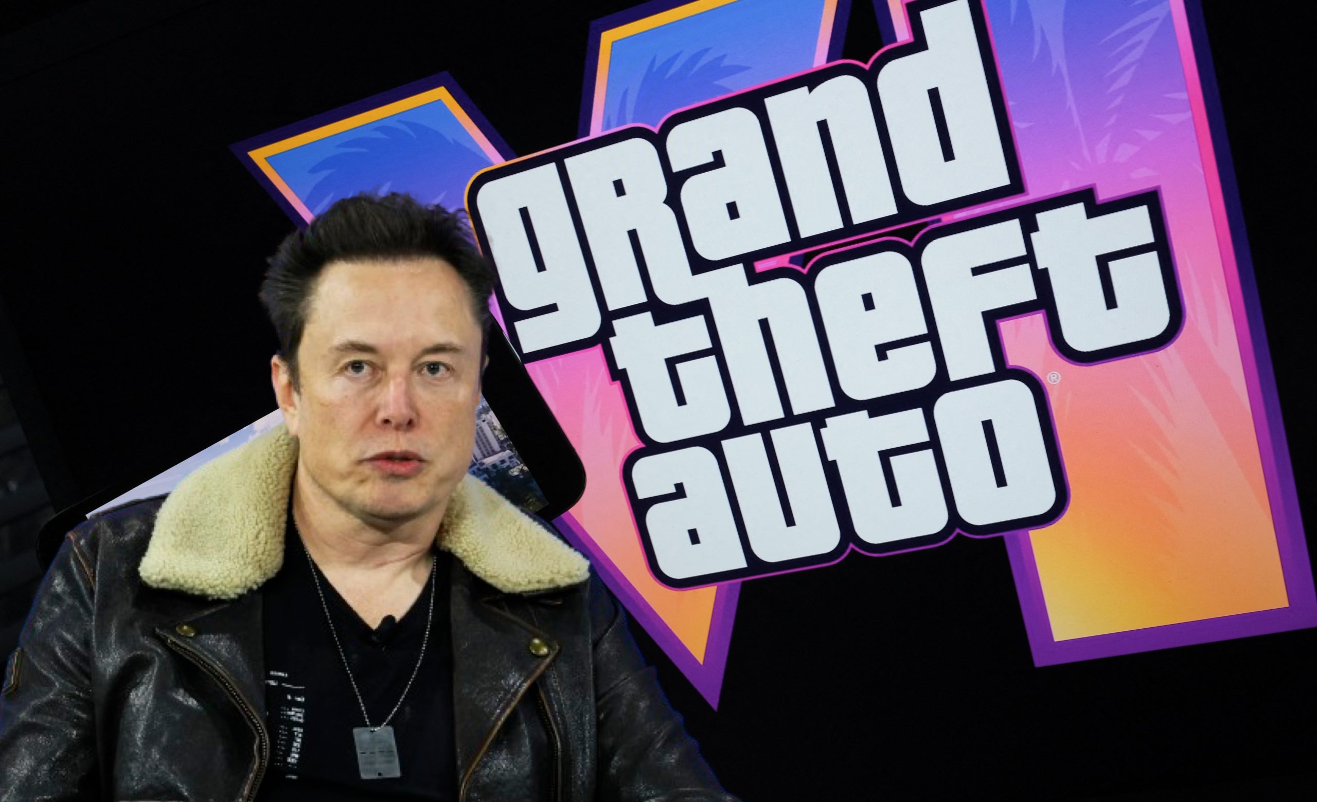Elon Musk and Grand Theft Auto 6 logo