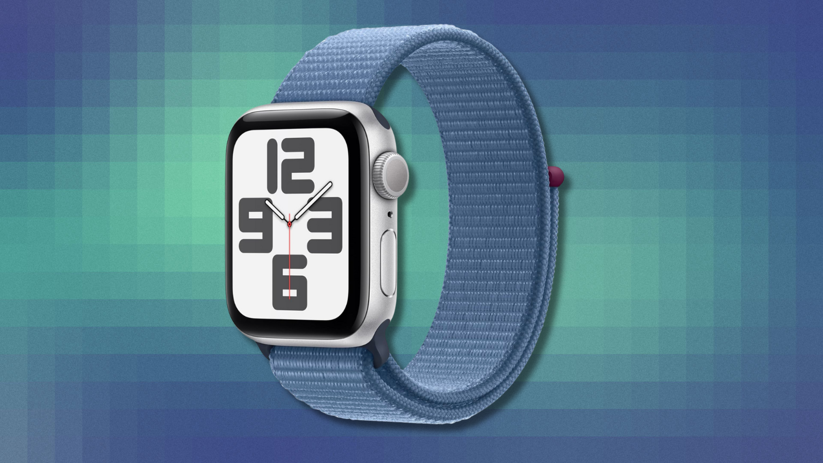 Apple Watch SE (2nd Gen) on colorful abstract background