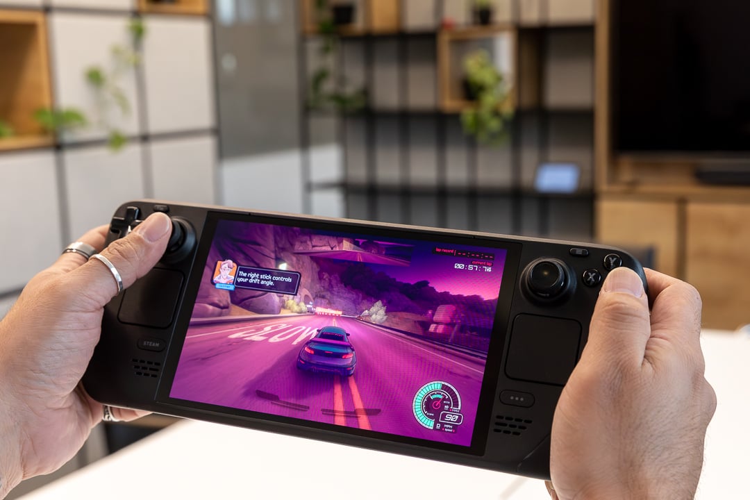 Steam Deck in person's hands