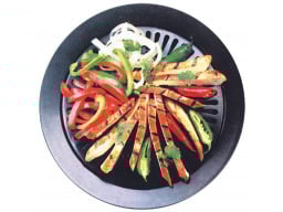 smokeless grill witih fajitas