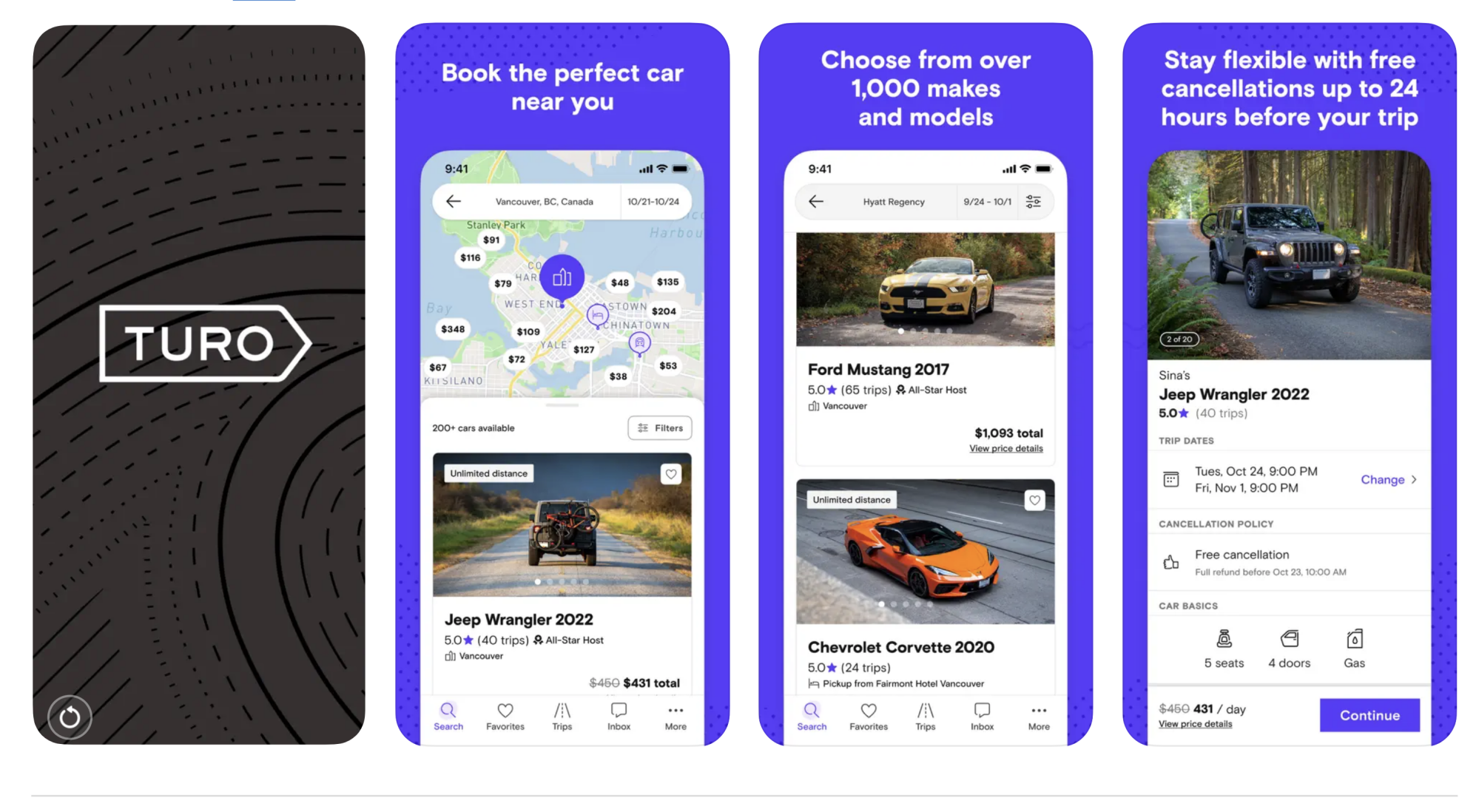Turo car rental app
