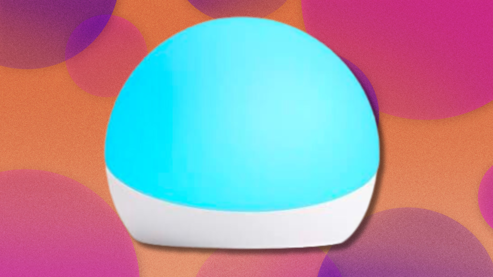 Amazon Echo Glow on orange and purple abstract background