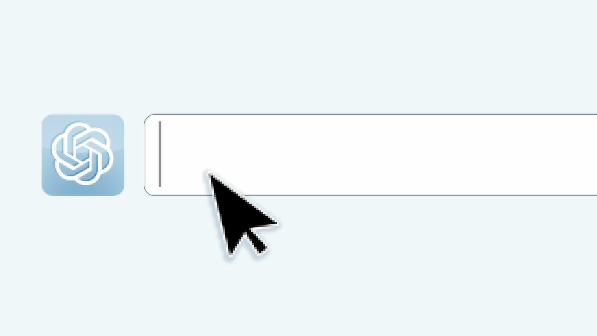 chatgpt search bar with large cursor hovering over it