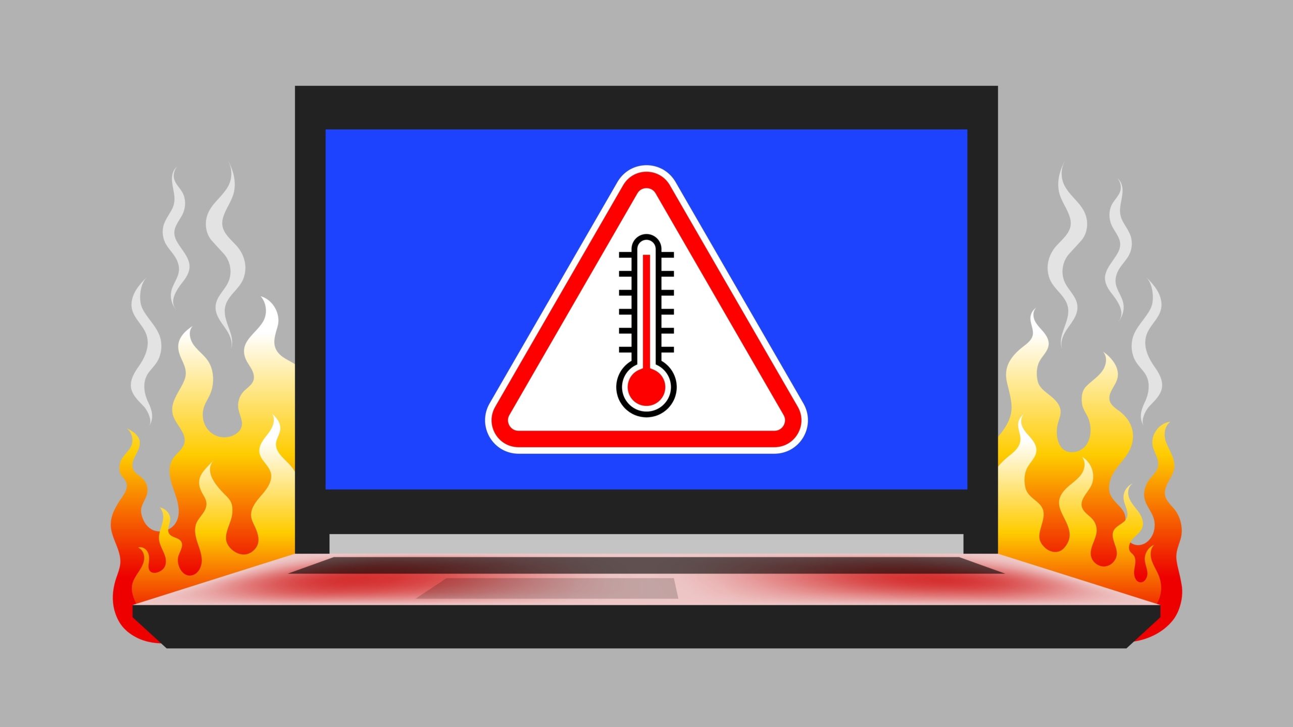 Illustration of overheated laptop