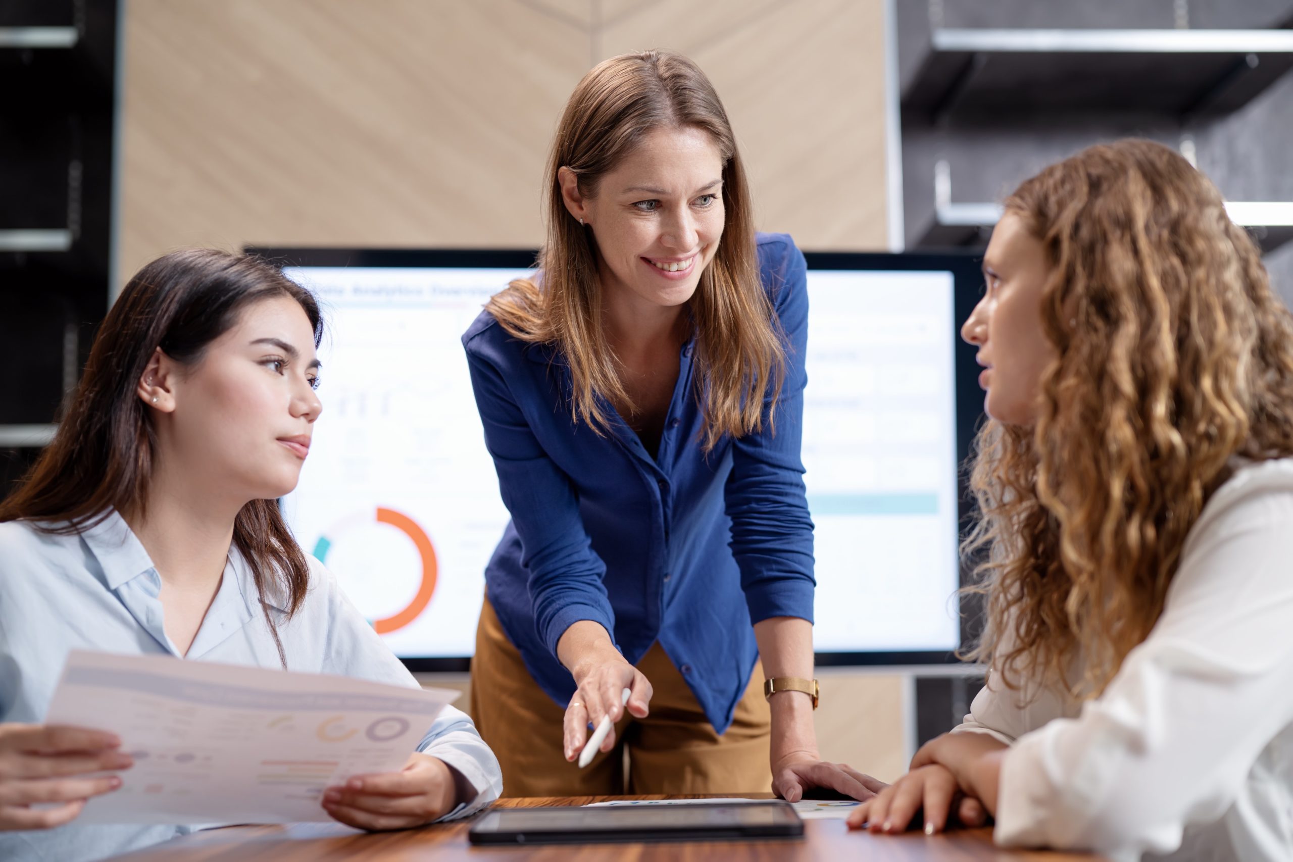 women working together in an office