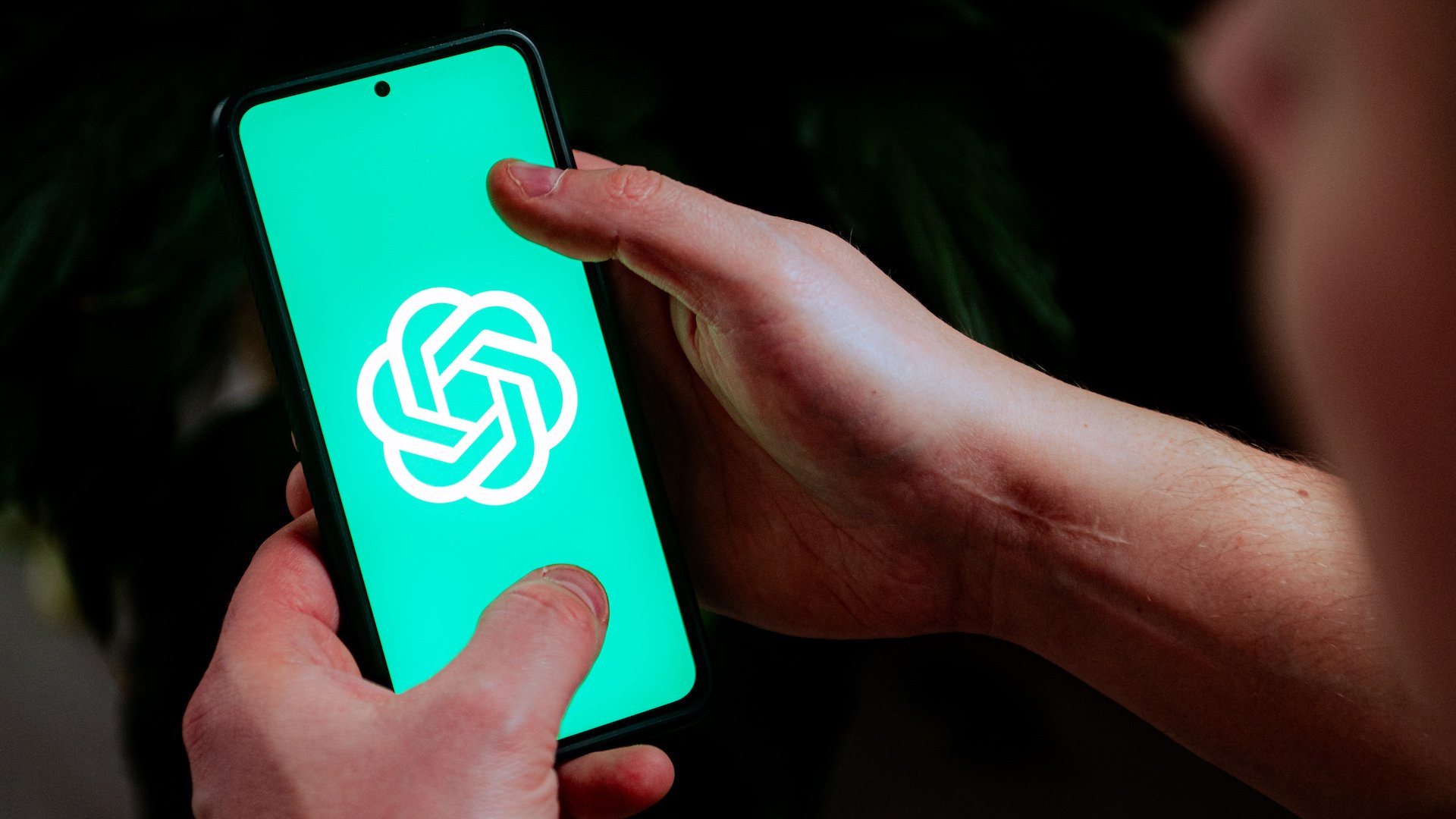 In this photo illustration a Chat GPT Open AI logo seen displayed on a smartphone.