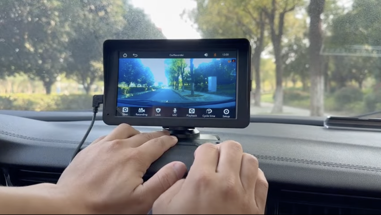 car display showing camera footage