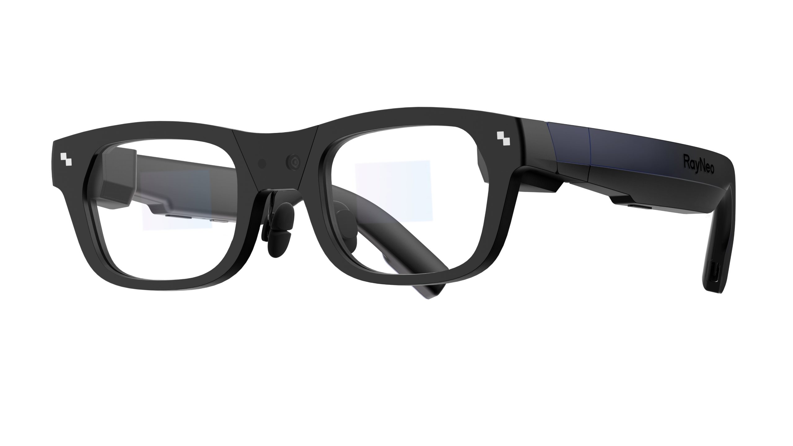 pair of thick black glasses