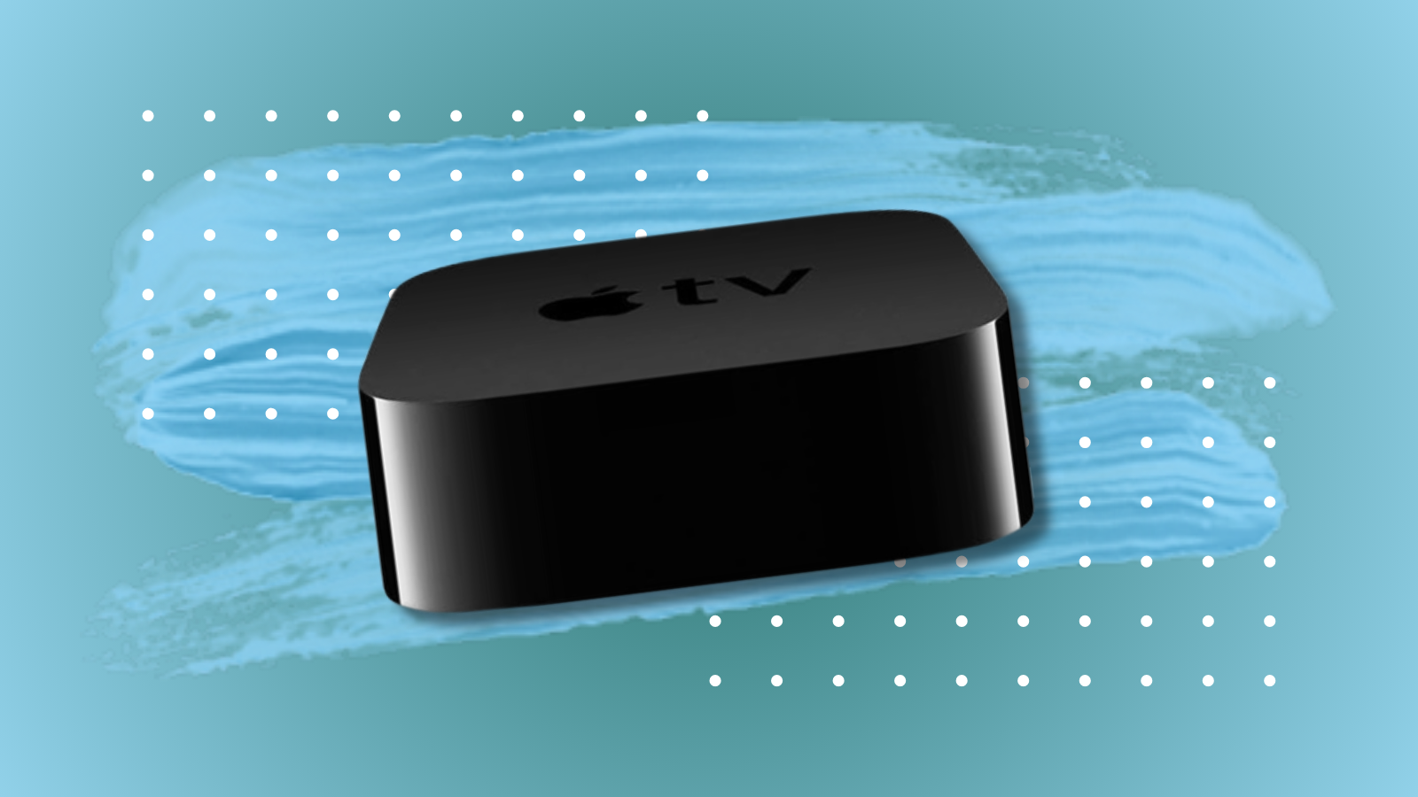 Apple TV HD in black with blue background