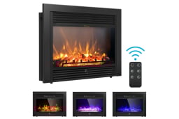 electric fireplace insert with remote and multiple color options