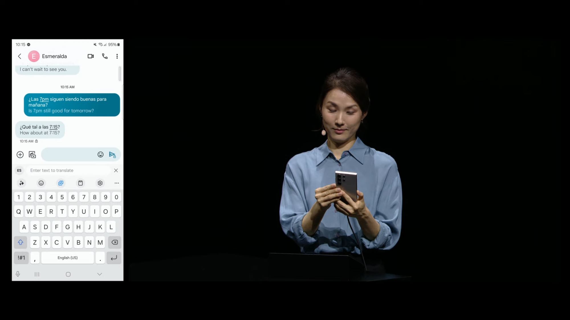 Chat Assist demo at Unpacked