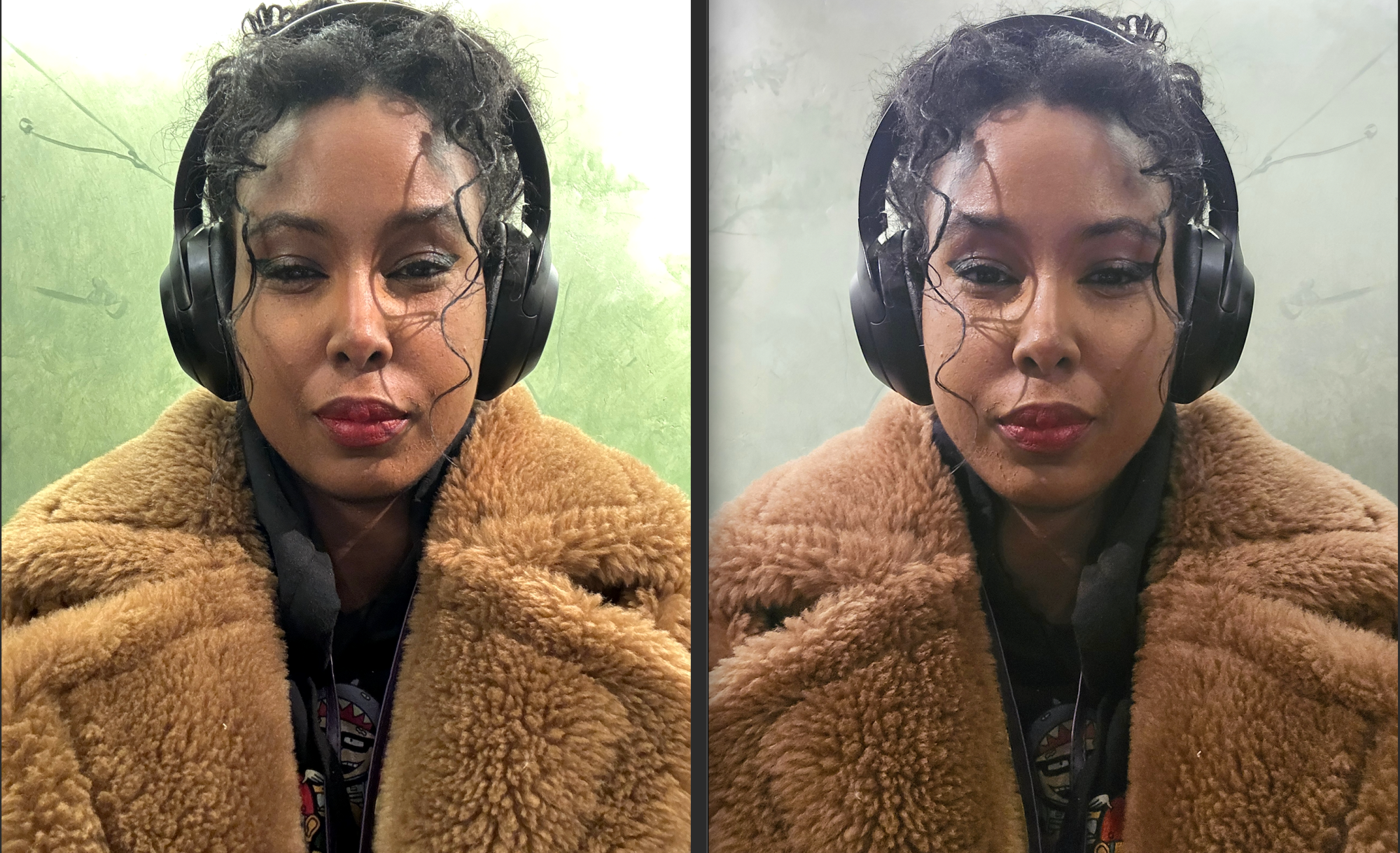 Selfies taken with iPhone 15 Pro Max and Galaxy S24 Ultra