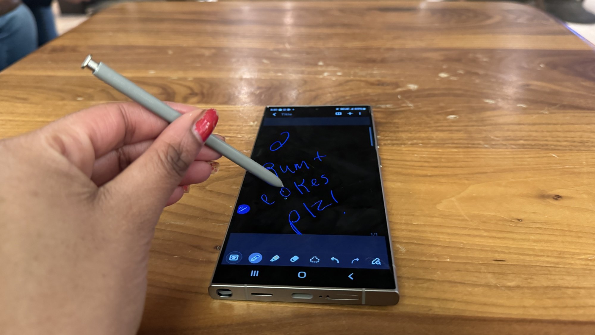 Galaxy S24 Ultra with S Pen on a table