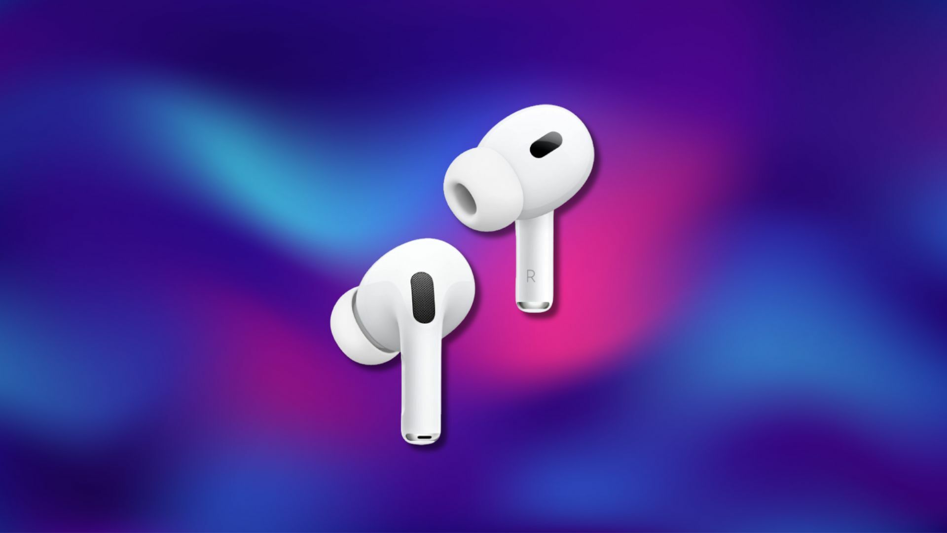 Apple AirPods Pro on abstract background 