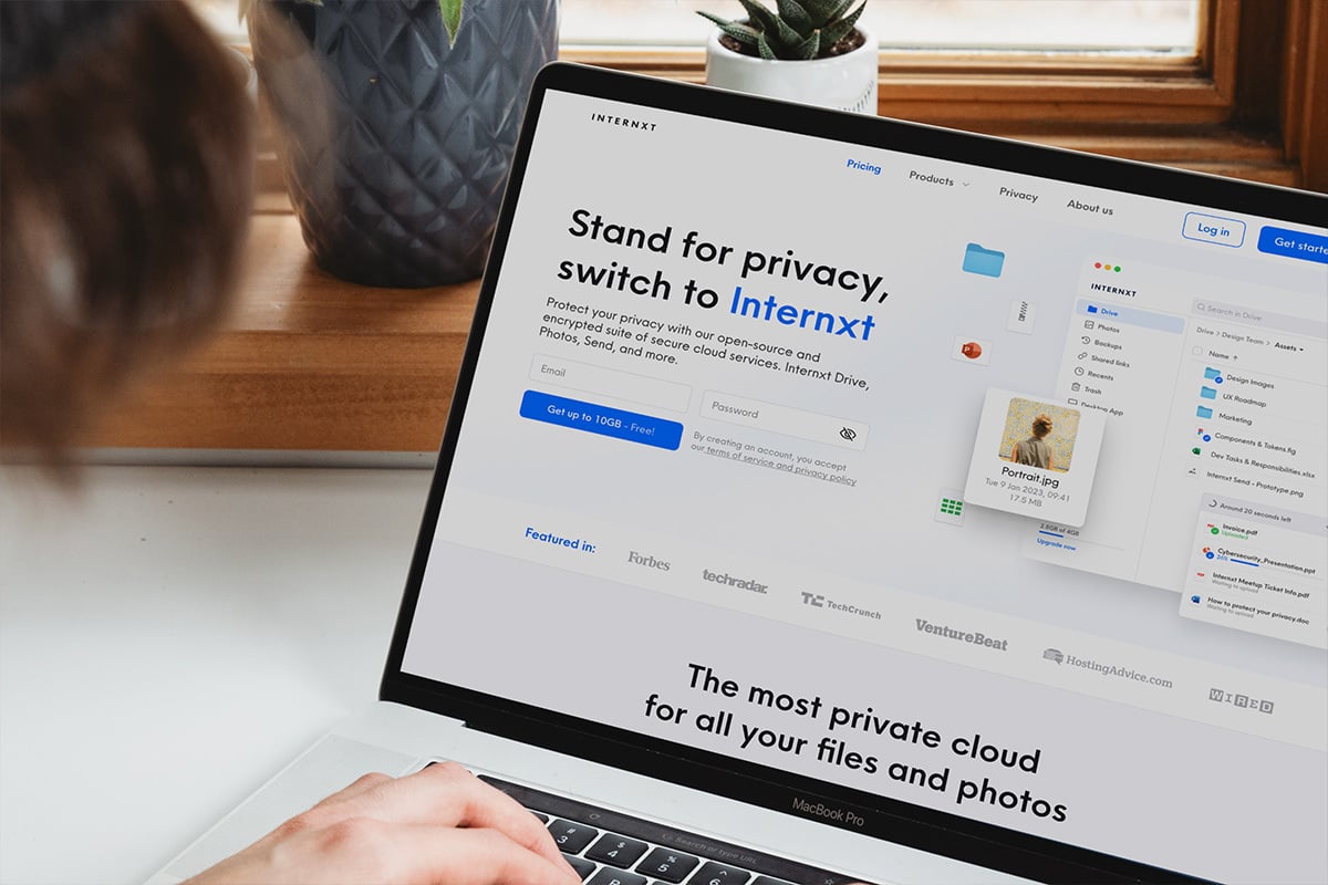 Internxt web page