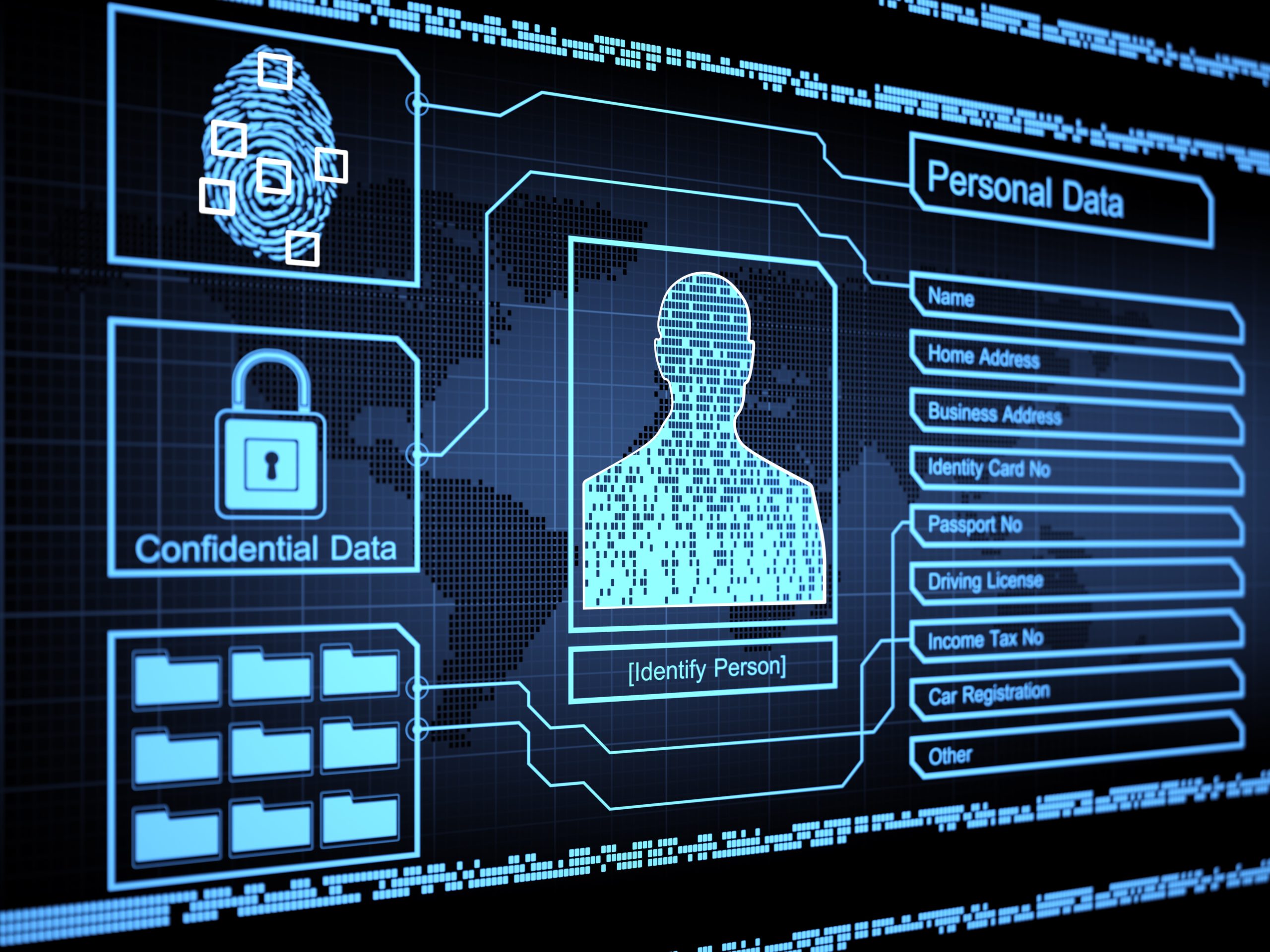 a graphic representation of personal data stored in a computer system