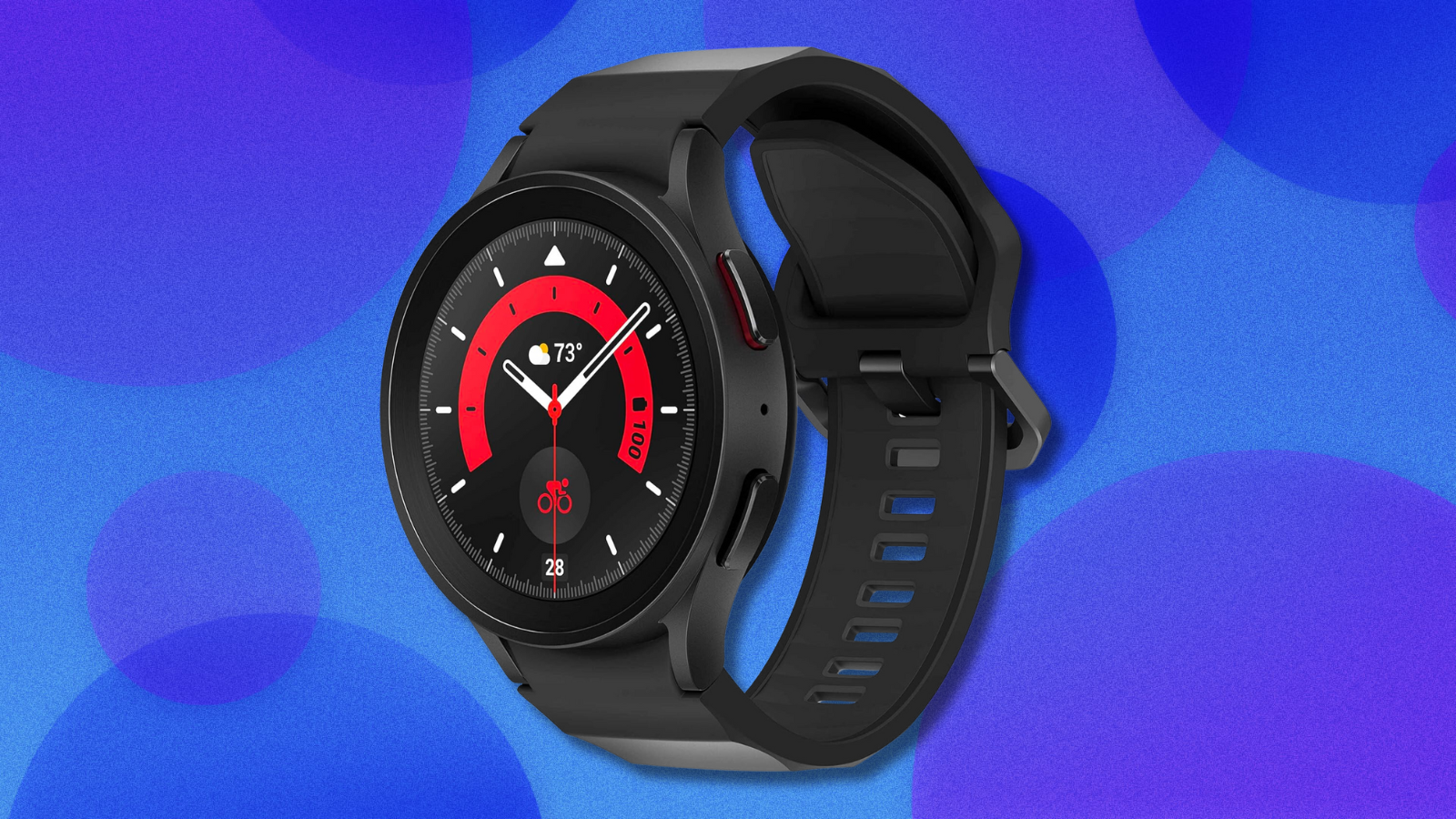 Samsung Galaxy Watch5 Pro Bespoke on blue abstract background